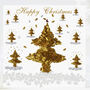 Golden Christmas Butterfly Tree Card With One Robin, thumbnail 1 of 12