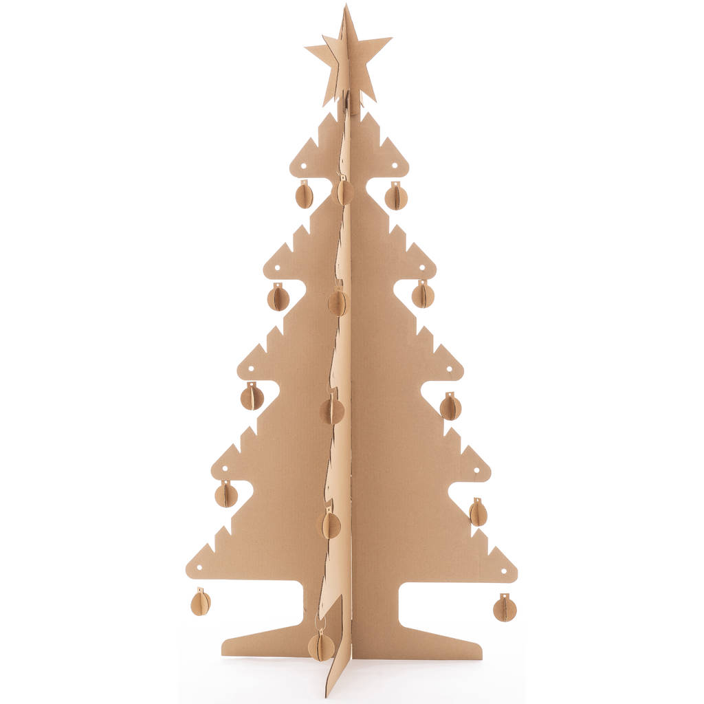 Kid Eco Cardboard Christmas Tree Single Pack Brown, 1 of 6
