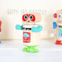 Three Wind Up Wooden Robots And Personalised Bag, thumbnail 6 of 6