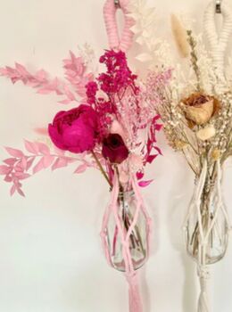 Pink Macrame Hanger With Dried Flower Display, 4 of 4