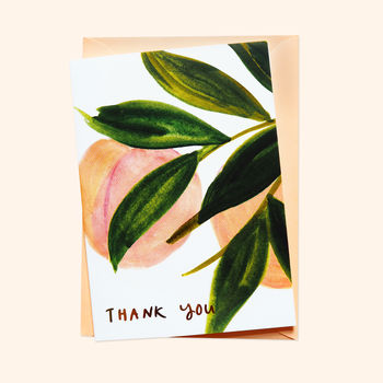 Peach Thank You Card A6 With Gold Foil, 4 of 4