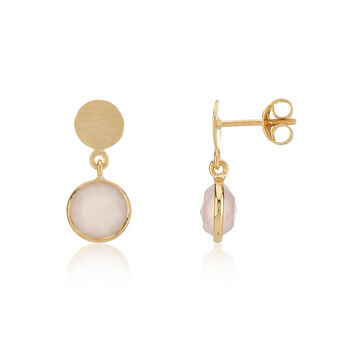 Salina Gold Plated Disc And Gemstone Drop Earrings, 11 of 12