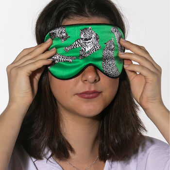 Catnap Silk Sleep Eye Mask Green, 3 of 6
