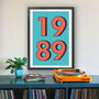 1989 Personalised Year Typography Print, thumbnail 11 of 11