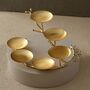 Handmade Gold Branch Six Bowl Brass Serving Stand, thumbnail 1 of 3