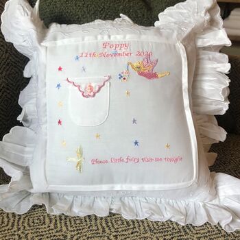Personalised New Baby Keepsake Fairy Cushion, 4 of 5