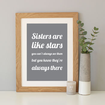 'Sisters Are Like Stars' Gift Print, 8 of 12