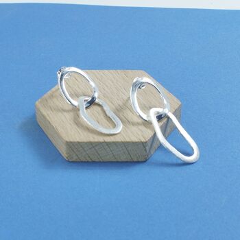 Sterling Silver Duo Link Studs, 6 of 6