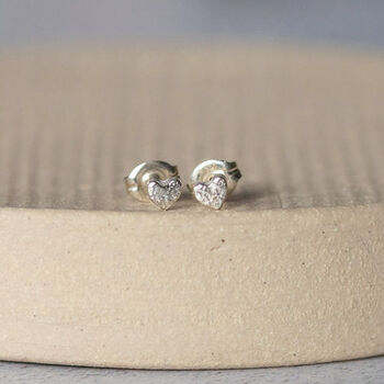 Sterling Silver Mini Heart Studs, 3 of 9