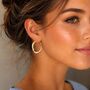 Twisted Gold Plated Sterling Silver Hoop Earrings, thumbnail 1 of 9