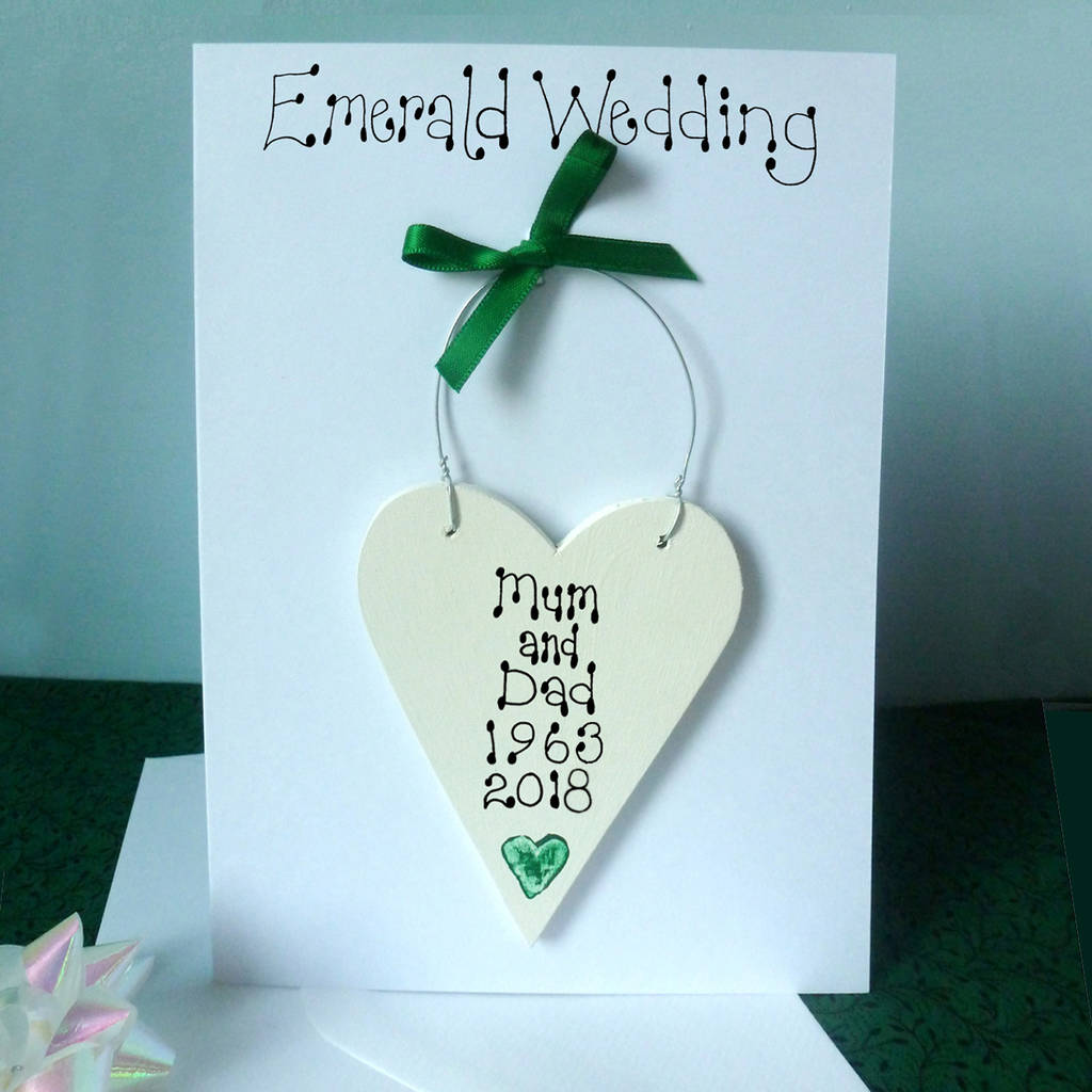 personalised emerald  wedding  anniversary  card by country 