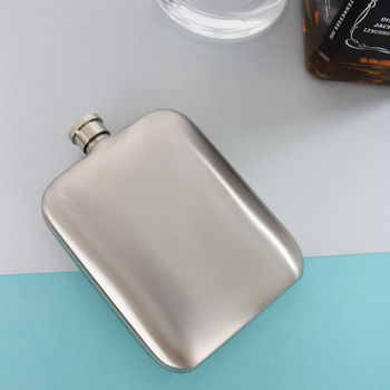 Steel Hip Flask With Personalised Leather Sleeve, 7 of 8