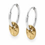 Coin Drop Silver Hoop Earrings, thumbnail 7 of 11
