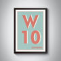 W10 Kensal Green London Postcode Typography Print, thumbnail 7 of 11