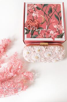 Pink Sands | Blush Embroidered Clutch Bag, 4 of 8