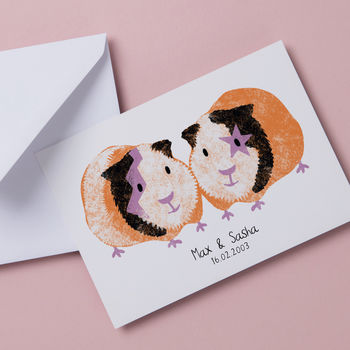 Guinea Pigs Engagement, Wedding Or Anniversary Card, 2 of 3