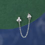 Sterling Silver Chained Earrings For Multiple Piercings. Sold As One Piece, thumbnail 1 of 11