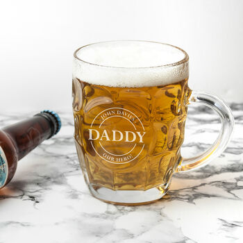 Personalised Emblem Dimpled Beer Glass, 5 of 6