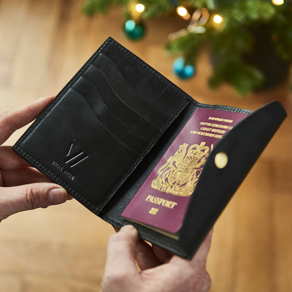 Personalised Buffalo Leather Passport Holder By Vida Vida