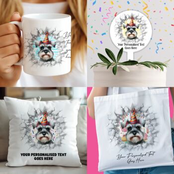 Personalised Schnauzer Birthday Break Through, 4 of 9
