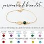 16th Birthday Gift For Her – Sterling Silver Birthstone And Initial Bracelet, thumbnail 3 of 10