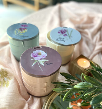 Personalised Birth Flower Stacking Jewellery Box, 3 of 3