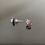 Pink Sparkly Fused Glass Sterling Silver Stud Earrings, thumbnail 7 of 10