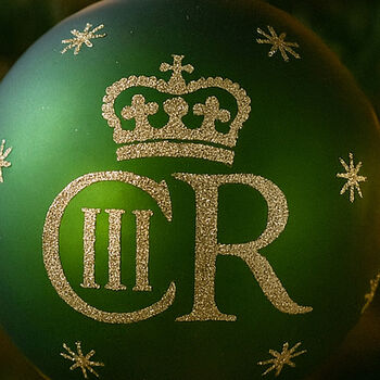 Royal King Matte Green Glass Christmas Bauble Ornament, 3 of 5