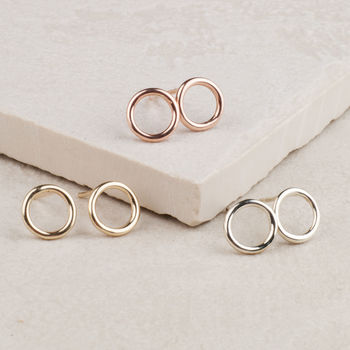 Tiny Circle Solid Gold Studs, 5 of 7