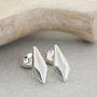 Geometric Earrings. Silver Art Deco Studs Earrings, thumbnail 5 of 10