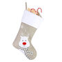 Personalised Grey Reindeer Christmas Stocking, thumbnail 2 of 3