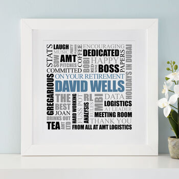 Personalised Retirement Square Word Art, 5 of 12