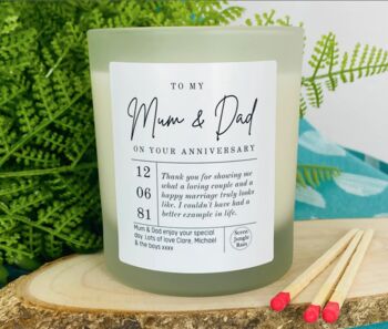 Personalised Mum And Dad Anniversary Candle, 3 of 11