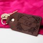 Personalised Heart Leather Key Ring, thumbnail 2 of 8