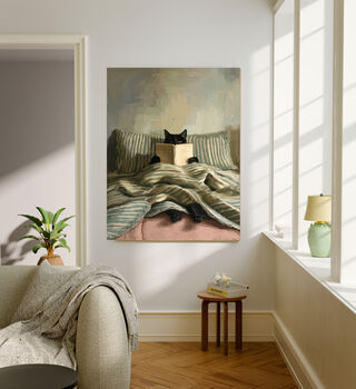 Cat Reading Book Painting Art Print, 2 of 4