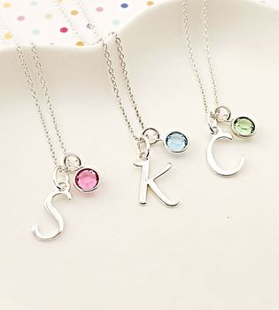 Initial And Birthstone Necklace, 5 of 6