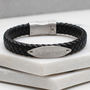 Men's Personalised Leather ID Bracelet, thumbnail 2 of 6