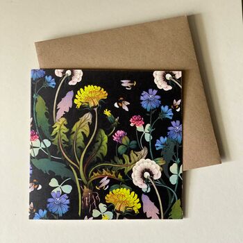 Wildflowers And Bumble Bee Blank Greetings Card, 5 of 7