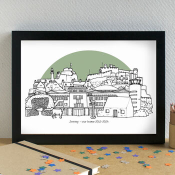 Jersey Skyline Travel Art Print Unframed, 3 of 6
