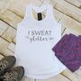 I Sweat Glitter Tri Dri Gym Vest, thumbnail 2 of 2