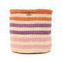 Safiri: Orange And Pink Stripe Woven Storage Basket, thumbnail 4 of 9