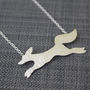 Sterling Silver Watercolour Small Fox Necklace, thumbnail 2 of 3