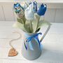 Handmade Linen Anniversary Tulips With Engraved Tag, thumbnail 2 of 3