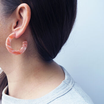 Blush Midi Hoop Earrings, 2 of 5