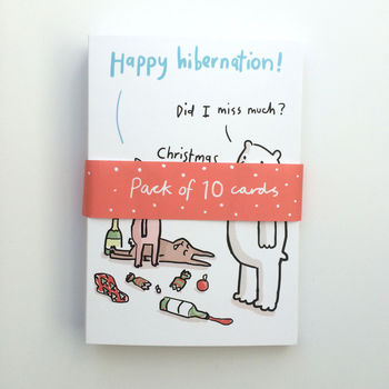 'Happy Hibernation' Funny Polar Bear Christmas Card, 2 of 2