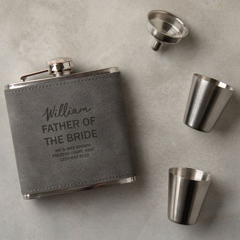 Personalised Father Of The Bride Hip Flask Gift Set, 4 of 7