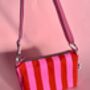 Boxy Pink And Red Stripey Crossbody Bag, thumbnail 1 of 6