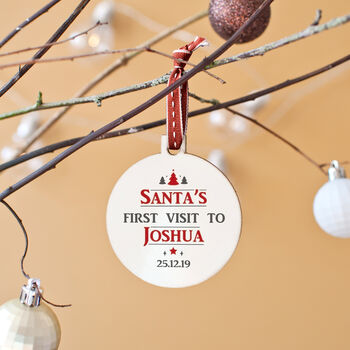 Personalised 'Santa's First Visit' Bauble, 2 of 7
