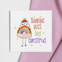 Sending Hugs This Christmas Rainbow Card, thumbnail 1 of 4