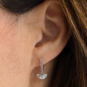 The Fan Charm Earrings Sterling Silver, 2 of 5